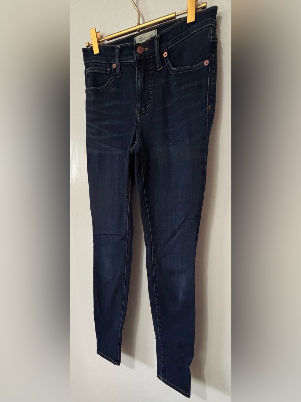 Madewell| 9” High Rise Classic Dark Indigo Blue Denim Skinny Jeans Sz 25 - Picture 3 of 9